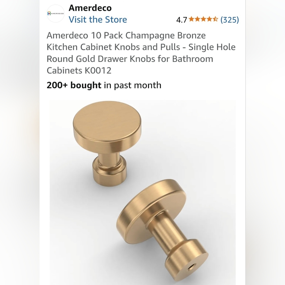 Champagne Bronze Cabinet Knobs